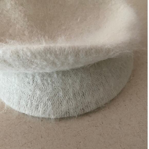 Arlin Newsboy Cap Beret Angora Nylon Blend White Cream One Size - Picture 7 of 11